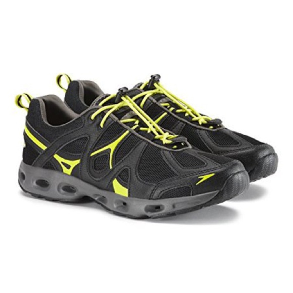 SPEEDO MEN’S HYDRO COMFORT 4.0 WATER SHOES Black Neon Yellow Bungee